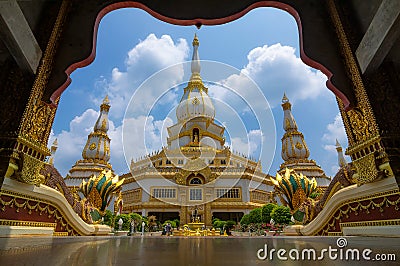 Phra Maha Chedi Chai Mongkhon Stock Photo