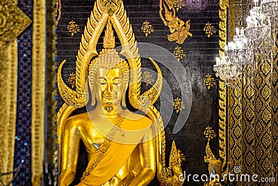 Phra Phuttha Chinnarat, Thai ancient heritage and considered as one of the most beautiful Buddha figure in Thailand, placed at Wat Stock Photo