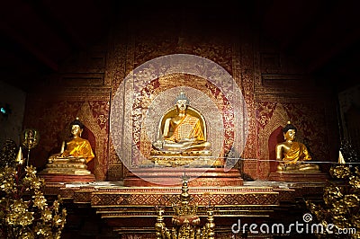 Phra Singh Buddha at Wat Phra Singh, Chiang Mai, Thailand Stock Photo