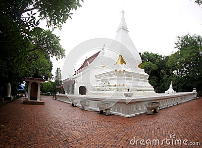 PHRA-THAT-SRI-SONG-RAK, ancient white buddhism pagoda in THAILAND Editorial Stock Photo
