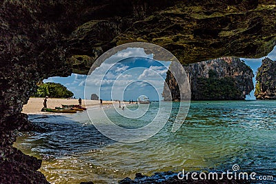 PhraNang Cave beach in Krabi Thailand Editorial Stock Photo