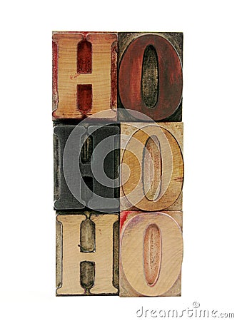 the phrase 'ho ho ho' Stock Photo