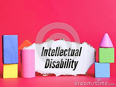 Phrase intellectual disability written on strip paper Stock Photo