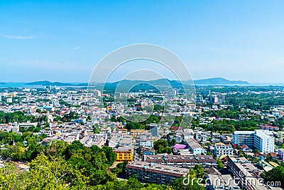 Phuket City Skyline at Rang Hill in Phuket Editorial Stock Photo