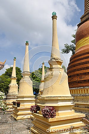 Phuket City, Thailand: Wat Mongkhol Chedis Stock Photo