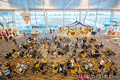 Phuket - 10 febuary 2017 :: inside of Phuket international airport Editorial Stock Photo