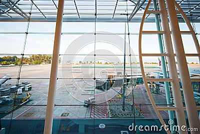 Phuket - 10 febuary 2017 :: inside of Phuket international airport Editorial Stock Photo