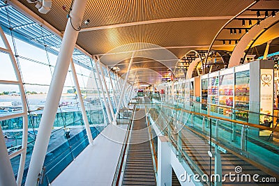 Phuket - 10 febuary 2017 :: inside of Phuket international airpo Editorial Stock Photo