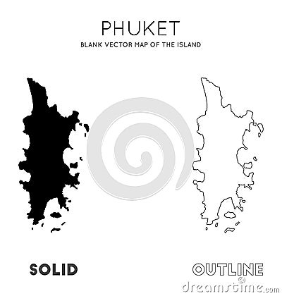 Phuket map. Vector Illustration