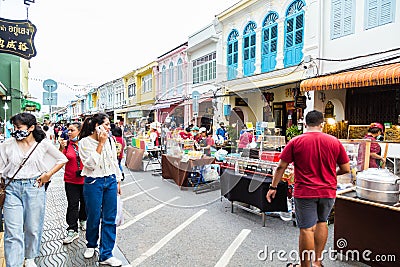 Phuket Walking Sreet is a night market, Thailand Editorial Stock Photo