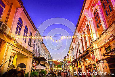 Phuket, Phuket Walking Street night market in Phuket Editorial Stock Photo