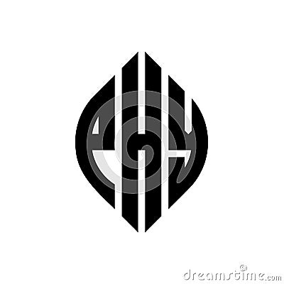 PHY circle letter logo design with circle and ellipse shape. PHY ellipse letters with typographic style. The three initials form a Vector Illustration