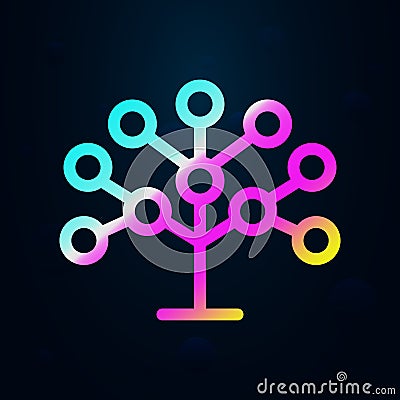 Phylogenetic, tree nolan icon. Simple thin line, outline vector of bioengineering icons for ui and ux, website or mobile Stock Photo