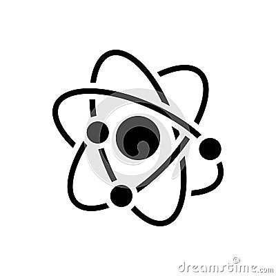 Black solid icon for Phys, physics and molecular Vector Illustration
