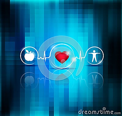 Physical activity and healthy diet Vector Illustration