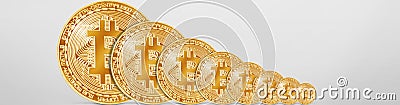 Physical bitcoins. Virtual crypto currency coin. Blockchain technology Stock Photo