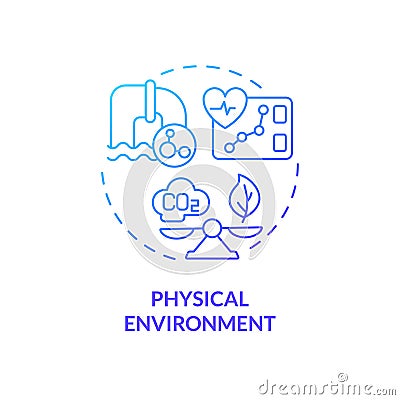 Physical environment blue gradient concept icon Vector Illustration