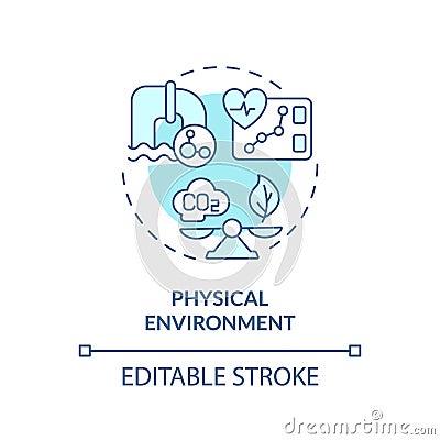 Physical environment turquoise concept icon Vector Illustration