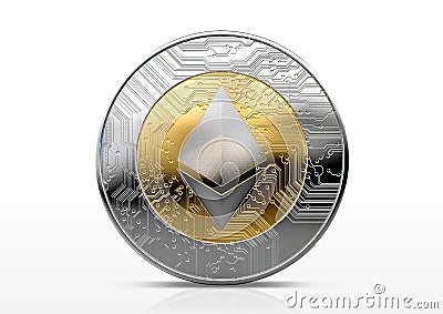 Cryptocurrency Physical Coin Editorial Stock Photo