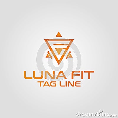 Physical fitness, letter LF vector logo design Vector Illustration