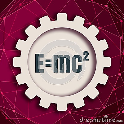 Physical formula of mass and energy equivalence Stock Photo