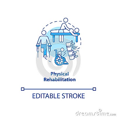 Physical rehabilitation turquoise concept icon Vector Illustration