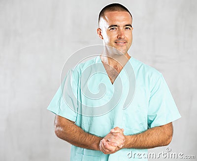 physician engages in informative exchange Stock Photo