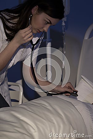 Physician examining cancer woman Stock Photo