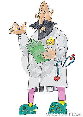 A physician holds notebook. Vector Illustration