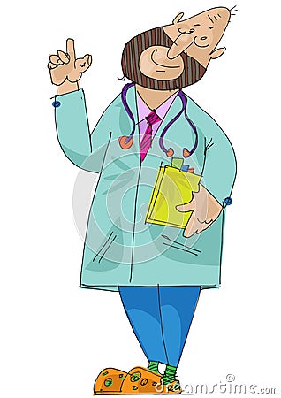 A physician holds notebook. Vector Illustration