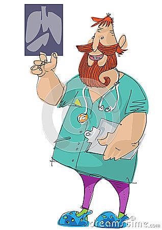 A physician holds notebook. Vector Illustration