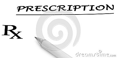 Physician Prescription written RX Stock Photo