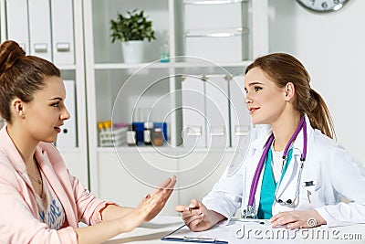 Physician ready to examine patient and help Stock Photo