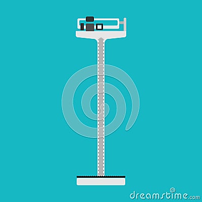 Physician scale vector icon care. Doctor medical diet active exercise fit. Cartoon hospital equipment weight measurement Vector Illustration