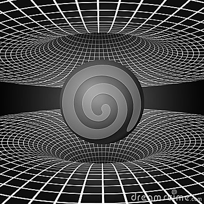 Physics - anomalous black hole phenomenon. Warp time and space. Sci-fi background. Vector illustration Vector Illustration