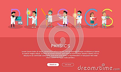 Physics Banner. Science Alphabet. Vector Illustration
