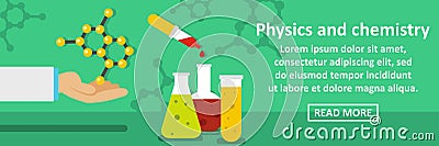 Physics and chemistry banner horizontal concept Vector Illustration