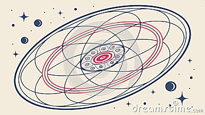 Atomic orbit model, illustrating science concept and physics diagram. vector design Generative AI Vector Illustration
