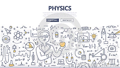 Physics Doodle Concept Vector Illustration