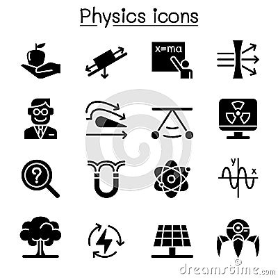 Physics icon set Vector Illustration