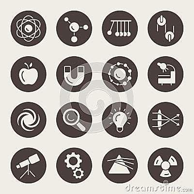 Physics icons Vector Illustration