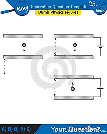 Physics, parallel plate capacitor in circuit, Capacitors, circuit elements Stock Photo