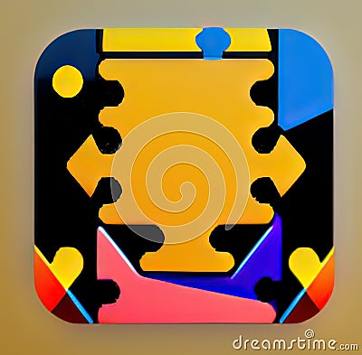 Physics-Puzzle Role-Playing Software App Icon. Generative AI. Stock Photo