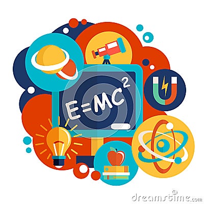 Physics science flat design Vector Illustration