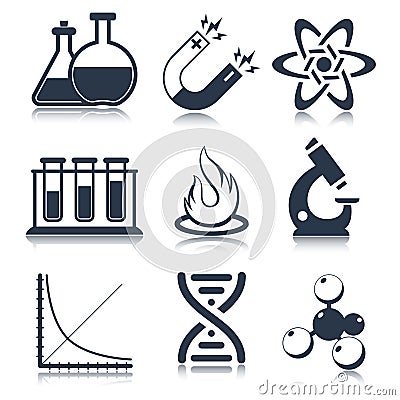 Physics Science Icons Vector Illustration