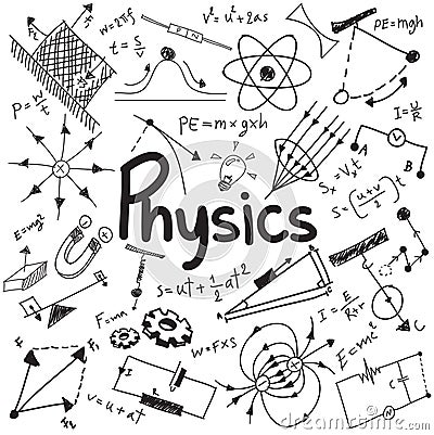 Physics science theory law and mathematical formula equation, do Vector Illustration