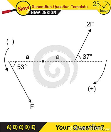 Physics, torque, EPS, editable Stock Photo