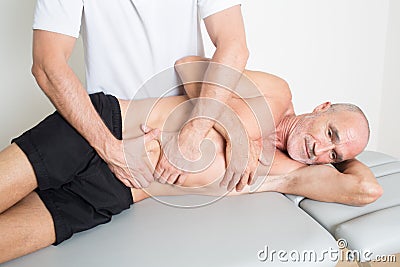 Physiotherapeutic treatment Stock Photo