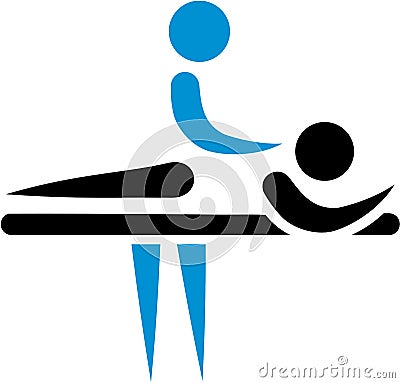 Physiotherapist masseur icon Vector Illustration