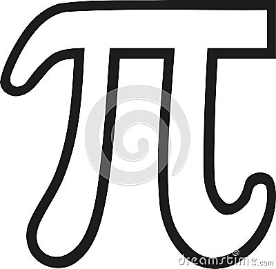 Pi sign outline Vector Illustration